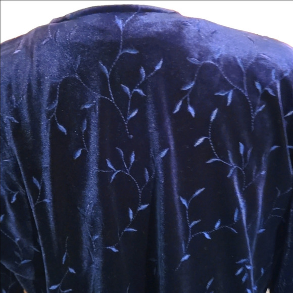 VTG 80's Talbots Blue Velvety Velour Maxi Dress with Jacket Women size M petite - Picture 5 of 15